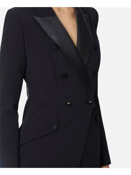 ROBEMANTEAU WITH TUXEDO DETAILS ELISABETTA FRANCHI | AB80356E2110 Nero